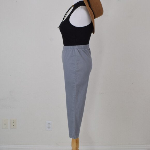 Vintage 90s Gray Stretch Crop Cotton/Spandex Pants | 24-28 waist - Picture 2 of 9
